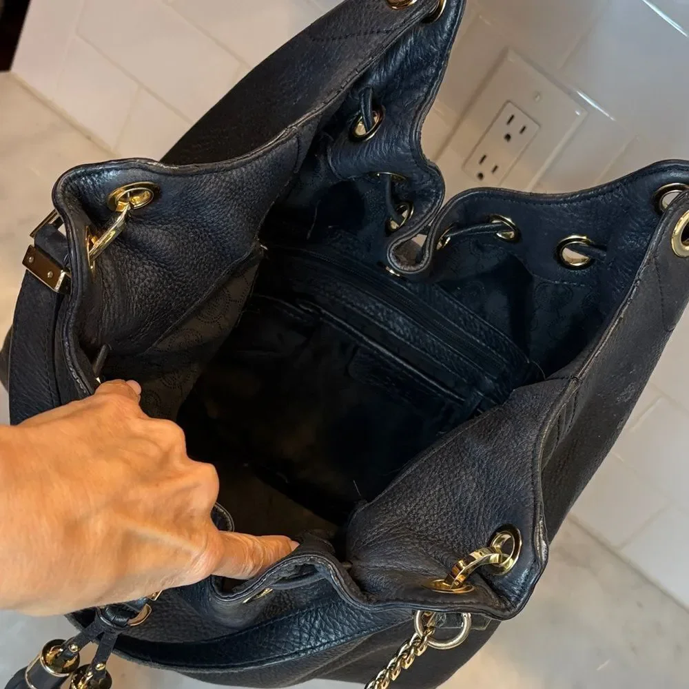 Michael Kors Purse Leather Handbag Camden Large Pebbled Hobo Pocketbook Bag